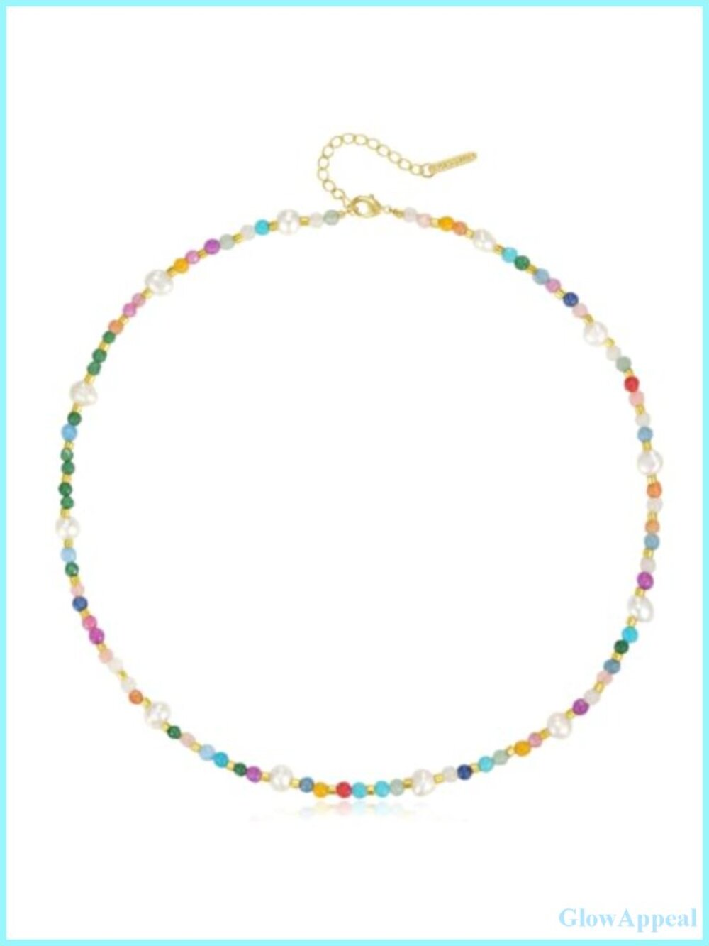 Beaded Choker Necklace Natural Stone Pearl 14k Gold Beads Boho